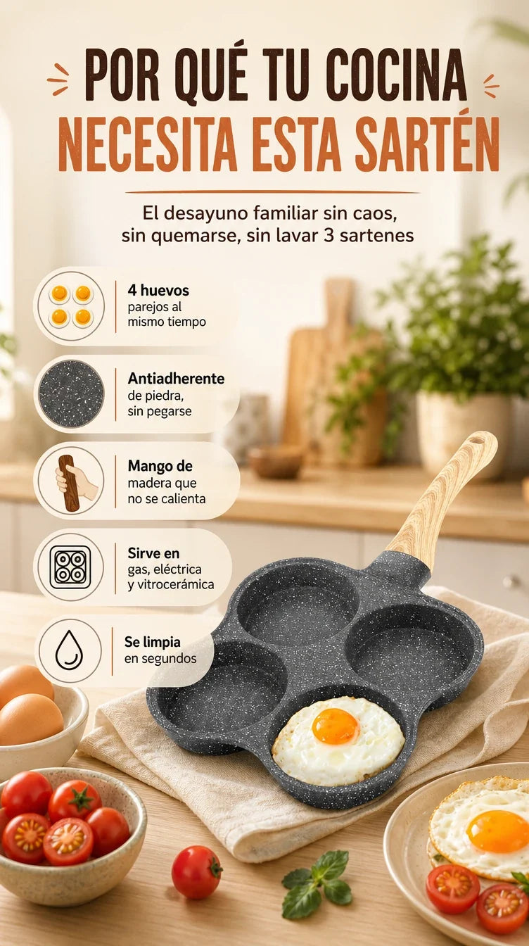 Beneficios de la sarten para 4 huevos