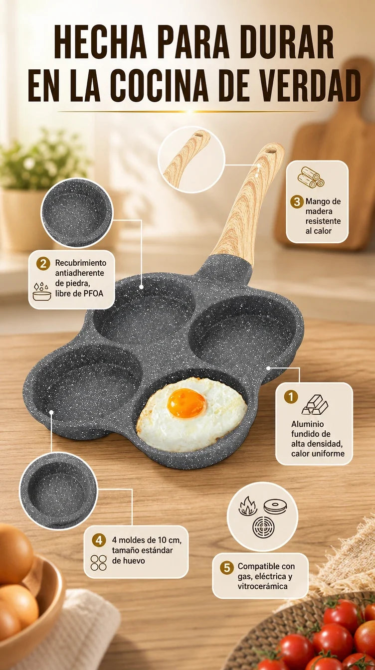 Caracteristicas tecnicas de la sarten para 4 huevos