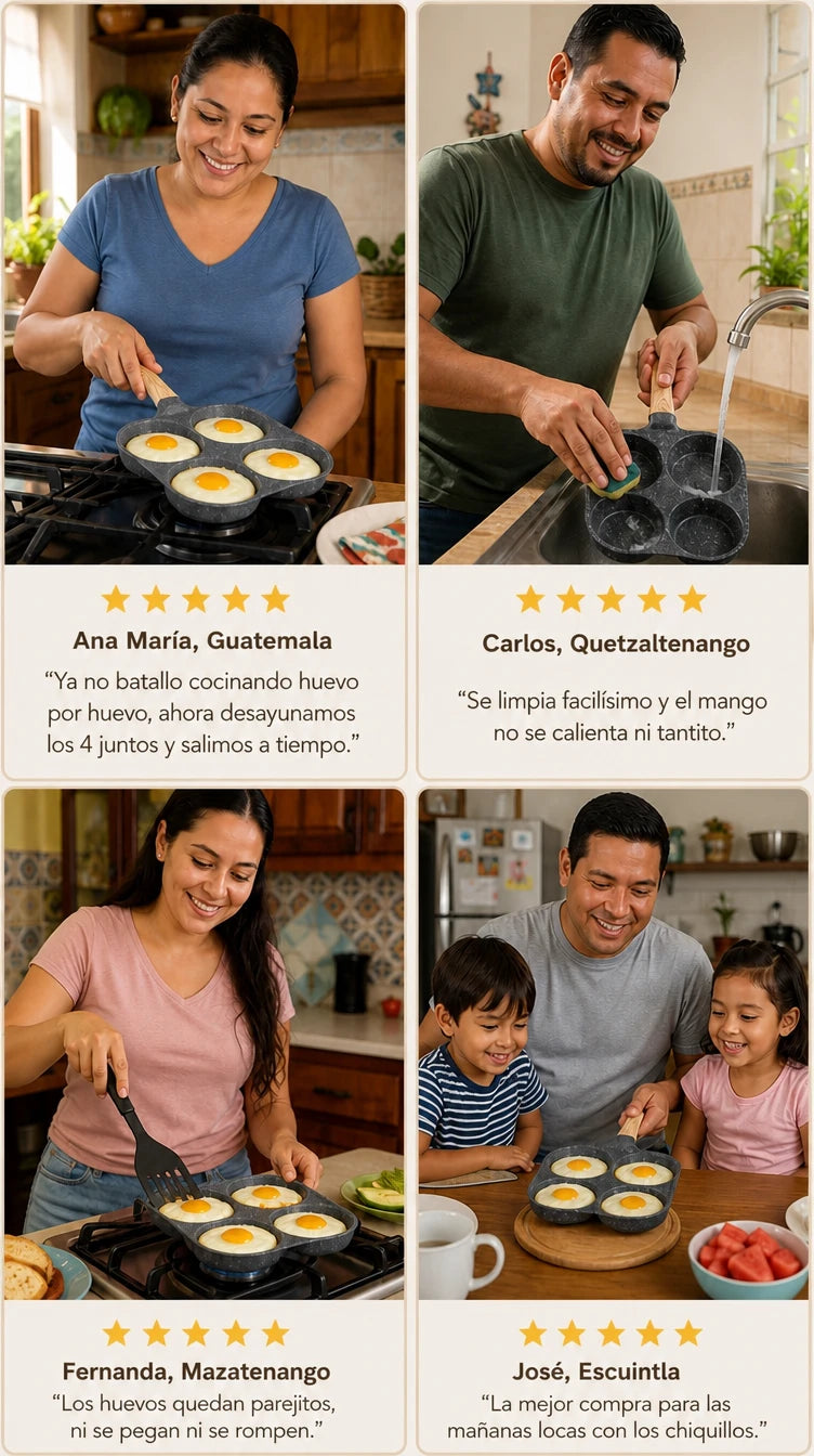 Testimonios de clientes de la sarten para 4 huevos